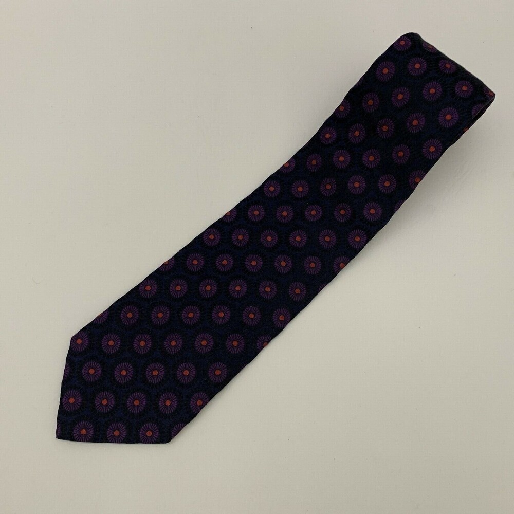 Hugo Boss Men's Tie Necktie Purple Multi-color‎ 100% Silk